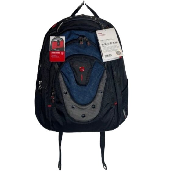 Wenger Ibex ScanSmart Unisex 17" Laptop Backpack w/Tablet Pocket Black/Blue/Grey - Picture 1 of 12
